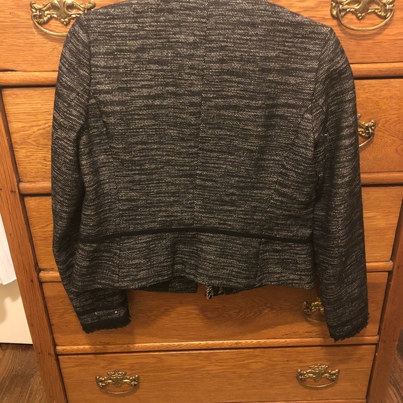 Vince boucle jacket with fringe and leather trim - Picture 4 of 5